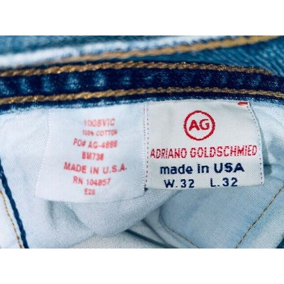Vintage Adriano Goldschmied AG Jeans 32x32 The Hero Relaxed Straight Light Wash - Picture 15 of 16
